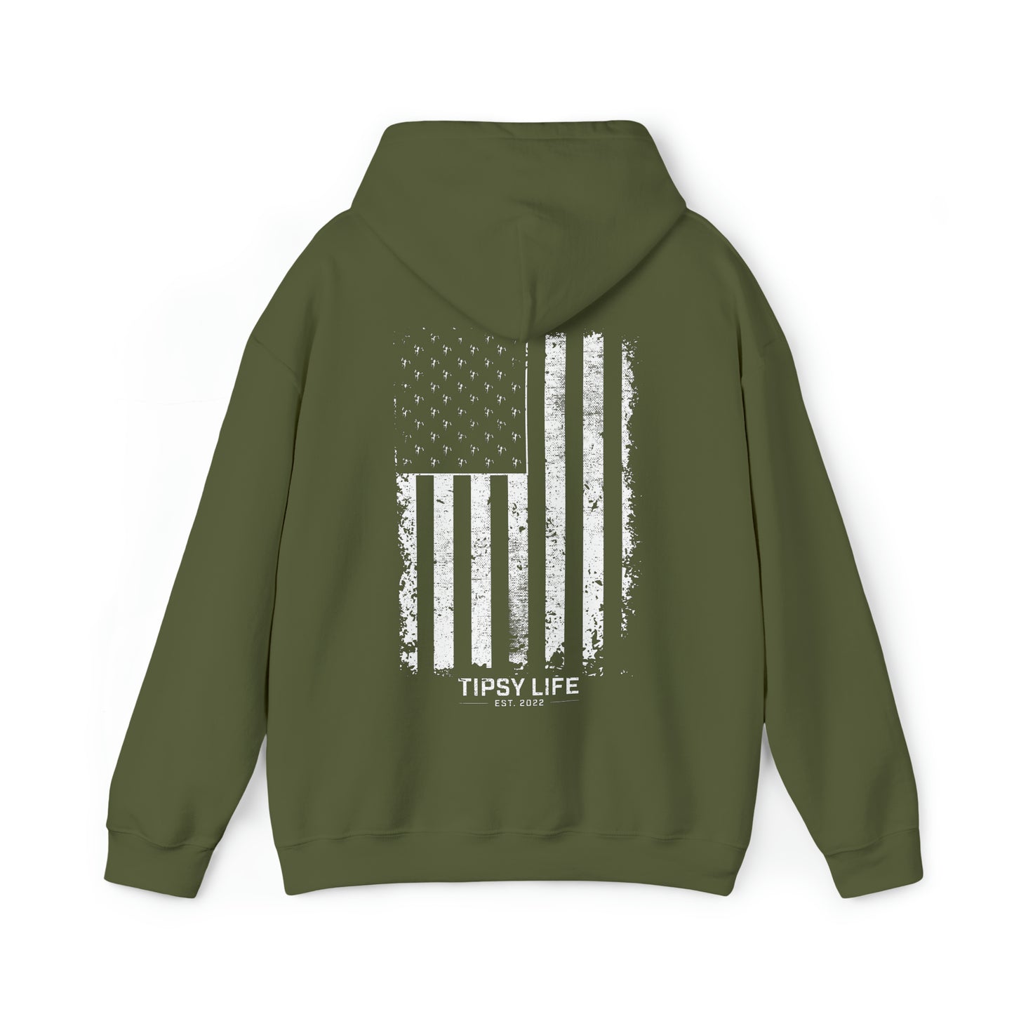 Distressed American Flag Hooded Sweatshirt