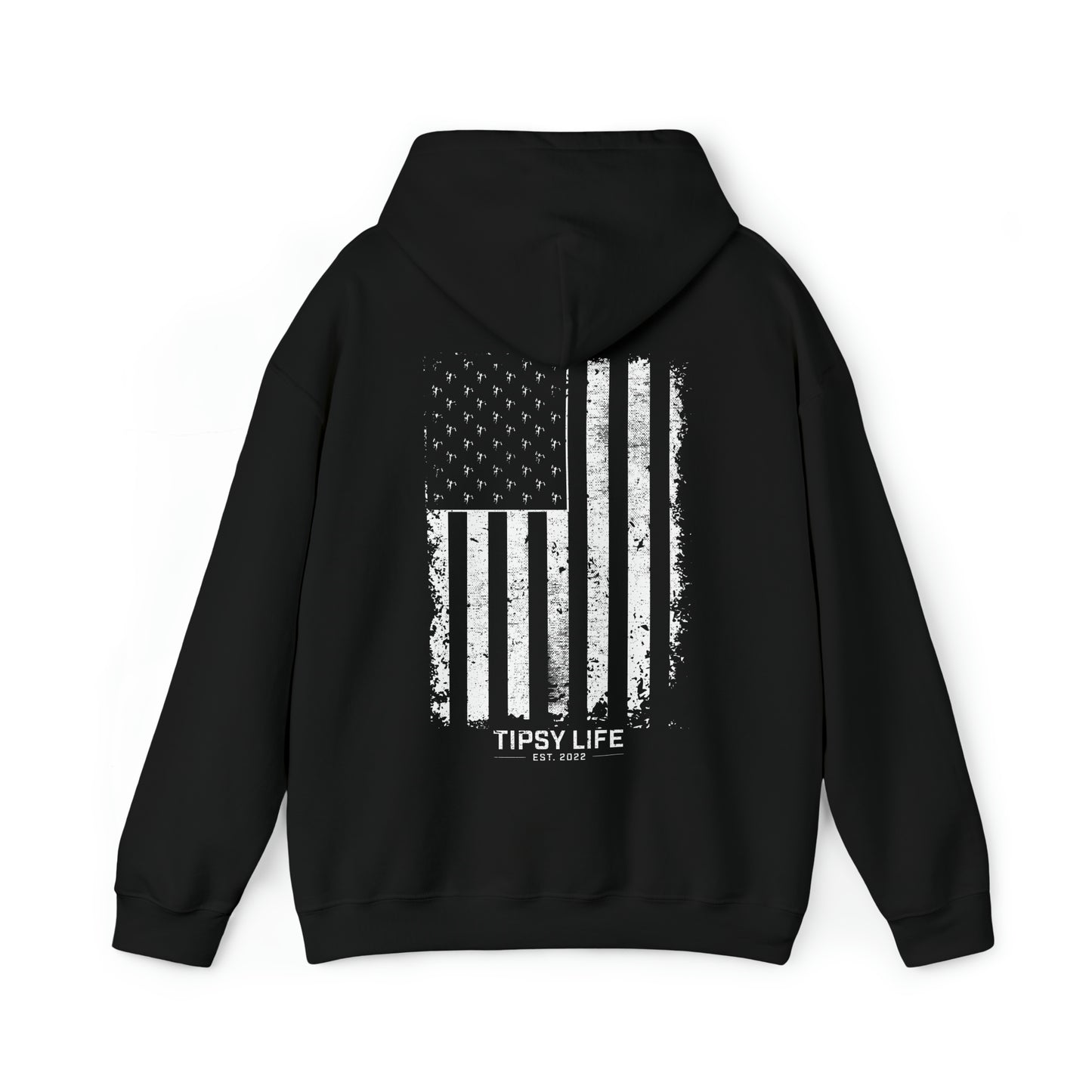 Distressed American Flag Hooded Sweatshirt