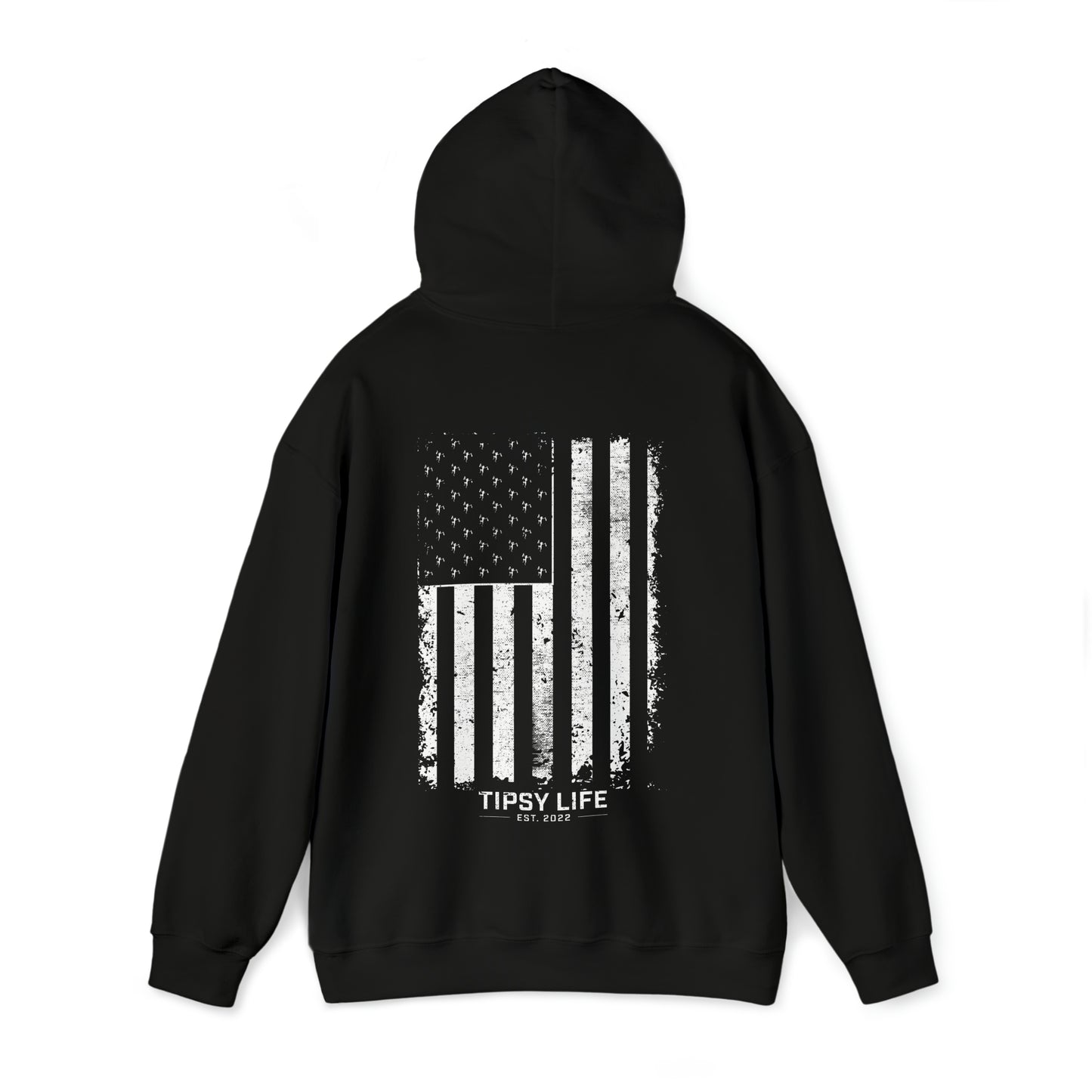 Distressed American Flag Hooded Sweatshirt