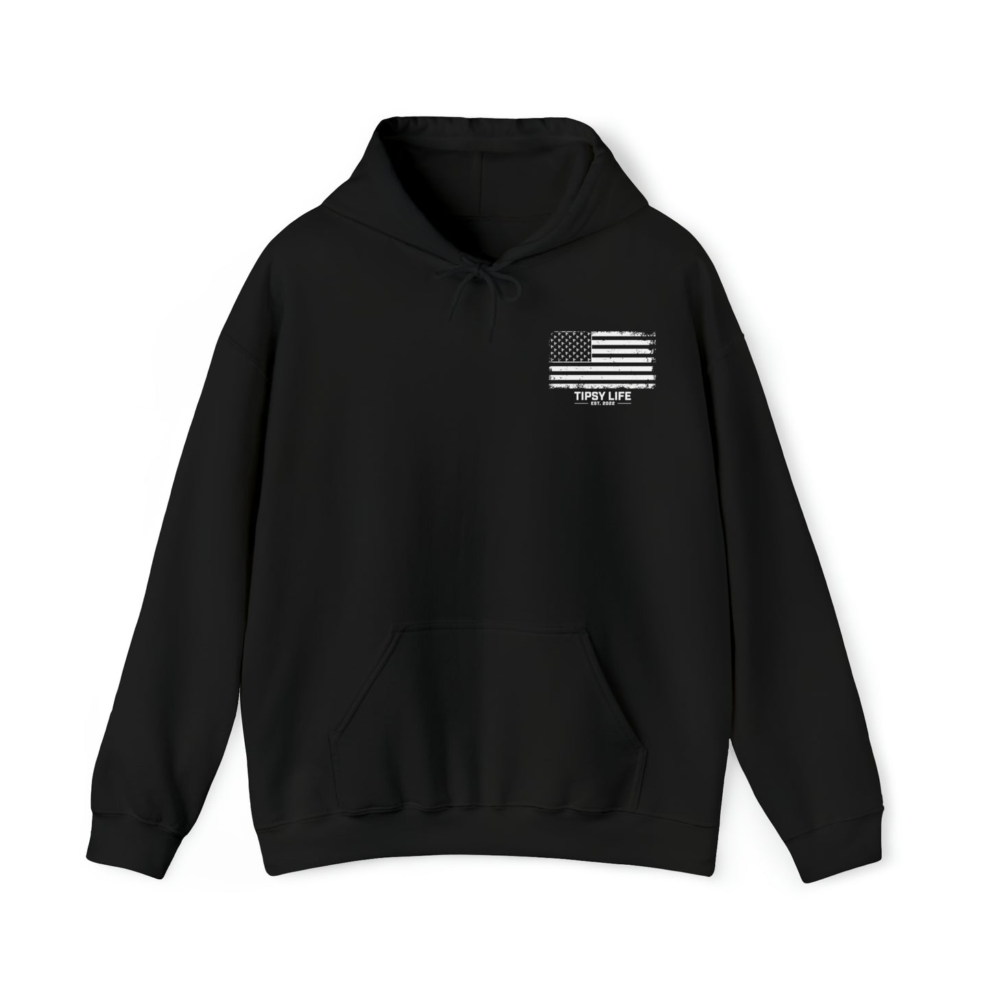 Distressed American Flag Hooded Sweatshirt